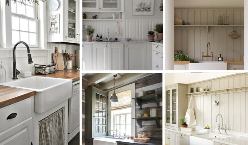 collections de dosseret de cuisine en lambris blanc