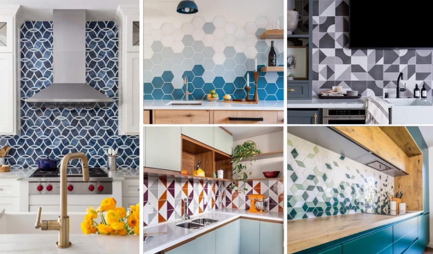 collections d'idées de dosseret de cuisine avec motifs épatants éclectique