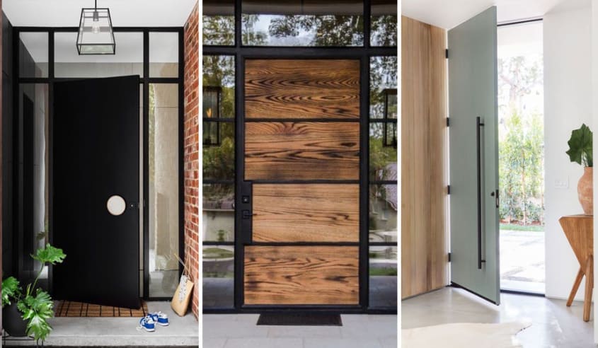 portes-dentree-verte-noir-et-en-bois
