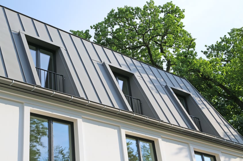 Zinc roofing on attic floor