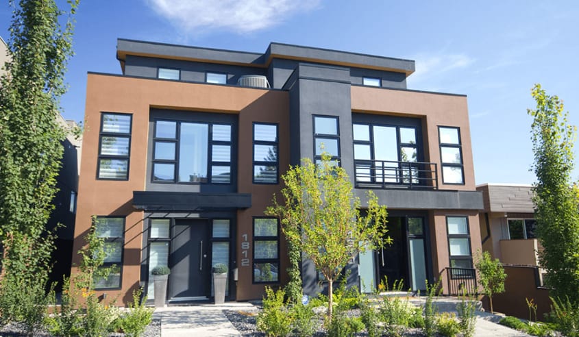 maison de ville avec revetement exterieur en acrylique
