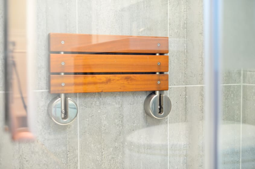 support de bois douche
