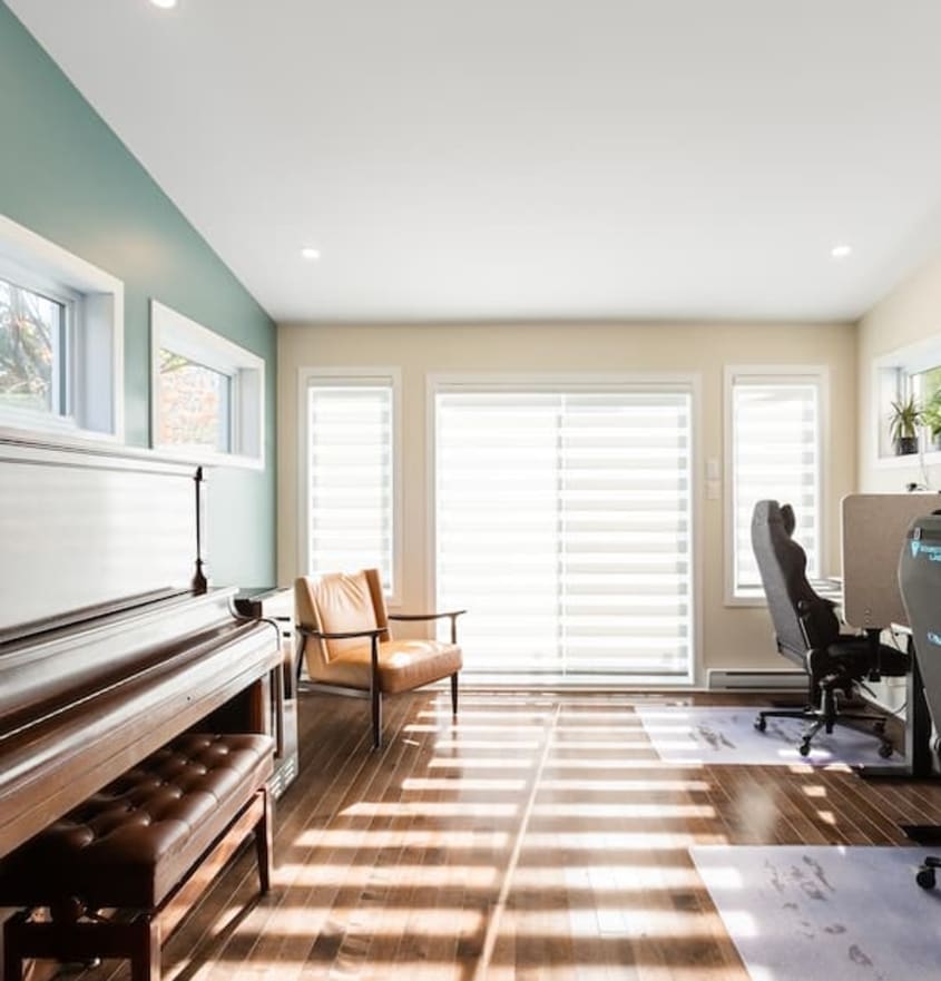 home extension with office and lots of natural light